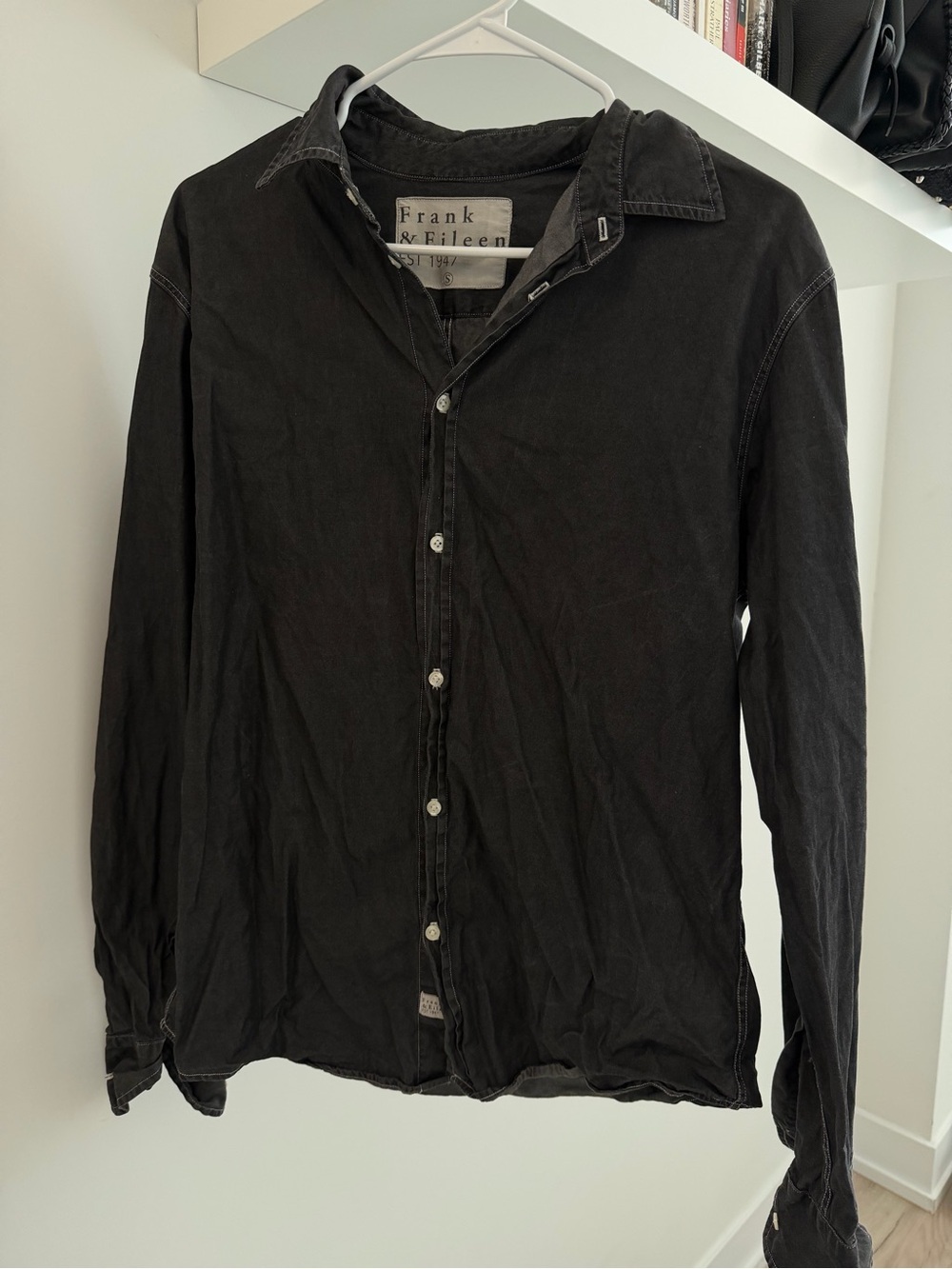 Frank & Eileen Men's Black Lightweight Button-Up Shirt Jacket